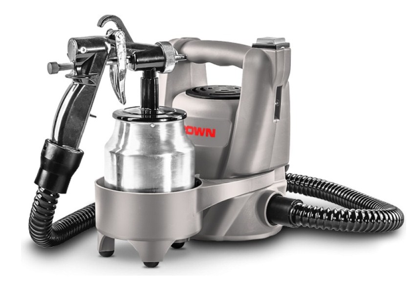 фото CT31004 CROWN Краскопульт сетевой 500 Вт, 1 м2/мин, бачок 1 л, шланг 1,8 м, 2,0 кг