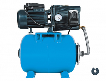 фото AUTO JET 110 L-50 UNIPUMP Станция авт.водоснабжения 900 Вт, Hmax-53м, Qmax-50 л/мин, корпус-чугун, Г-50л, вх/вых отв 1"х1"