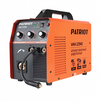 фото WMA 225MQ PATRIOT Полуавтомат сварочный инверторный 220В, 9,4кВт, MIG/MAG 40-220А, ММА 40-220А, 0,6-1,0мм, электрод 1,6-5мм,12,6кг