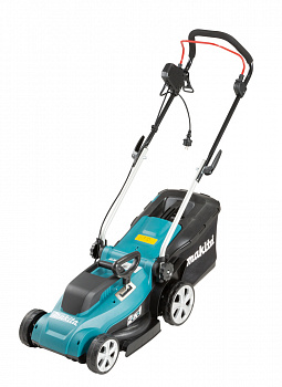 фото ELM3320 MAKITA Газонокосилка электрическая 1200 Вт, шир.скаш 33 см, выс.скаш 20/40/55 мм, травосборник 30 л, 10,2 кг