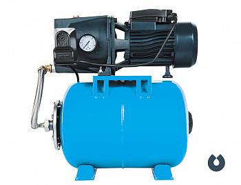 фото AUTO JSW 55 UNIPUMP Станция авт.водоснабжения 1000 Вт, Hmax-40м, Qmax-70 л/мин, корпус-чугун, Г-24л, вх/вых отв 1"х1"