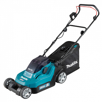 фото DLM382CM2 MAKITA Газонокосилка аккумуляторная LXT, Li-Ion 2х4 Ah, выс.скаш.25-75 мм, шир.скаш.38 см, травосб.40 л, 16,7 кг