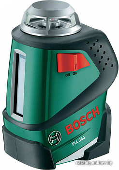 фото PLL360 BOSCH Set Уровень лазерный самовыравнивающийся дальность 20м, +/-0,4мм/м, 5линий, угол разв. 360гр., резьба1/4", штатив, 0,5кг