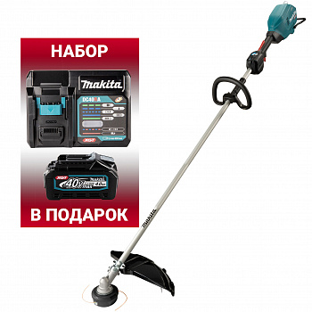 фото UR007GZ01-191J67-0 MAKITA Триммер аккумуляторный XGT 40 В Li-Ion/1х4 Ач, d-430/255мм, М10xLH, D-рукоятка, 4,7 кг/АКБ и ЗУ