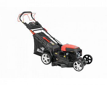 фото BR3951SE PRO BRAIT Газонокосилка бензиновая самоходная 3,9кВт/200см3, шир. 51см, выс 25-75мм, 7ур, трав-к 60л, колеса 8/10", ручной/эл стартер, 36,3кг