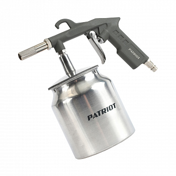 фото GH 166А PATRIOT Пистолет пескоструйный бачок 0,75 л, макс  производительность 300 л/мин, давление 3-5 Бар, сопло 10 мм, 0,35 кг