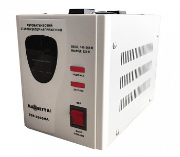 фото SDR-2000VA Magnetta Стабилизатор напряжения релейный, напольный 2000ВА/1200Вт, вх.напряжение 140-260В, вых.напряжение 220+10%, 4кг