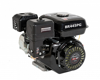 фото BR445PG BRAIT Двигатель 4-х тактный 17,0 л.с/438 см3, вал 25 мм под шлицы, ручной стартер, 32 кг