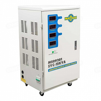 фото SVC 15 KVA MATEUS Стабилизатор напряжения 15кВА, вх.напр.фазное 176-264В, вых.напр.фазное 220+-2%, 89кг