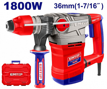 фото ERHRP1801 EMTOP Перфоратор 1800 Вт, 850 об/мин, 4200 уд/мин, 7Дж.,SDS+, 4,5кг