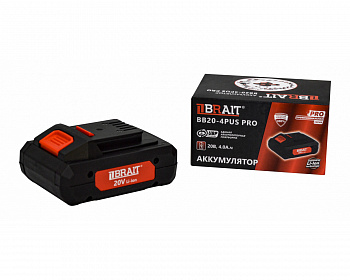 фото BRAIT Аккумулятор BB20-4PUS PRO 4.0 Ач, 20 В, 0,7 кг