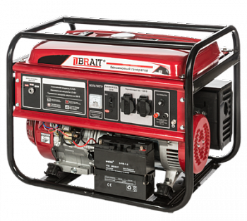 фото BR6500-CU(E) BRAIT Генератор бензиновый ном/мак мощ 6,0/6,5кВт, выход 12В, стартер ручной/электро, расход топл. 313г/кВт ч, бак 25л