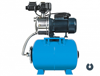 фото АКВАРОБОТ JS 80-24 UNIPUMP Универсальная станция 600Вт, Hmax-38м, Qmax-45 л/мин, корпус-нерж.сталь, Г-24л, вх/вых отв 1"х1"